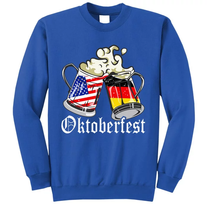 Oktoberfest Cheers Usa Germany Flags Tall Sweatshirt