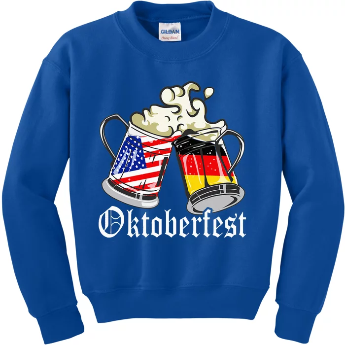 Oktoberfest Cheers Usa Germany Flags Kids Sweatshirt