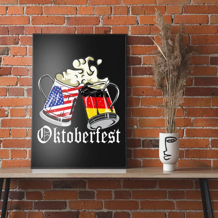 Oktoberfest Cheers Usa Germany Flags Poster