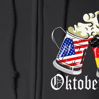 Oktoberfest Cheers Usa Germany Flags Full Zip Hoodie