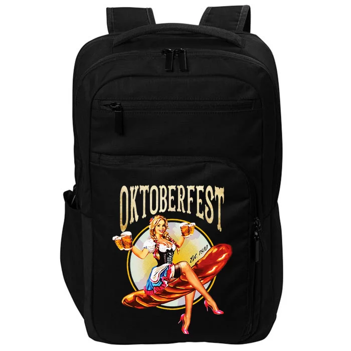 Oktoberfest Costume Vintage Bavarian German Beer Wurst Impact Tech Backpack