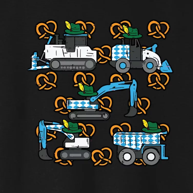 Oktoberfest Construction Vehicles German Women's Crop Top Tee