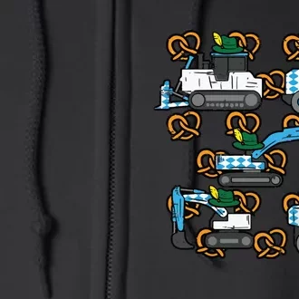 Oktoberfest Construction Vehicles German Full Zip Hoodie