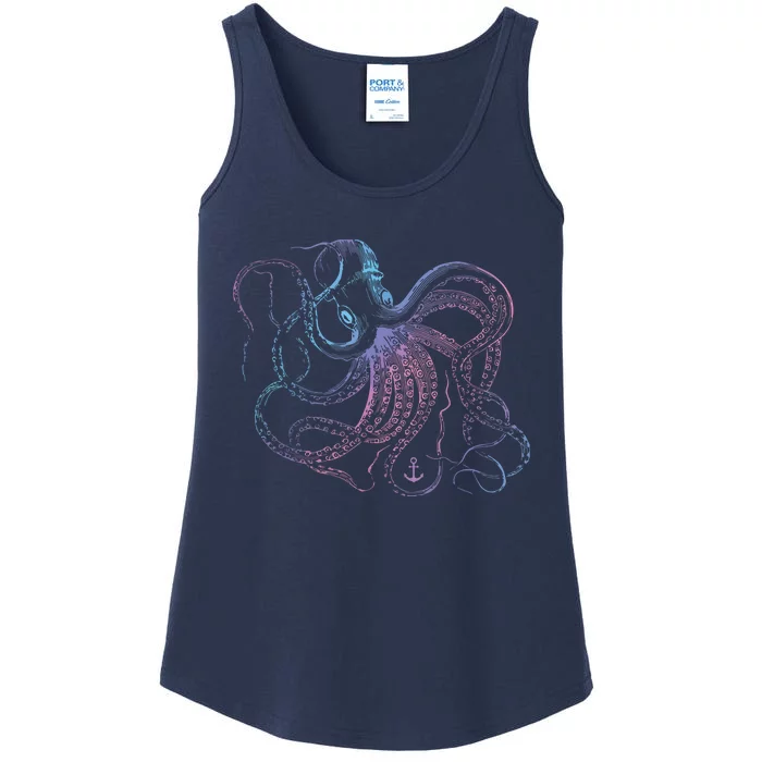 Octopus Cool Vintage Marine Biologist Ocean Sea Life 1 Ladies Essential Tank