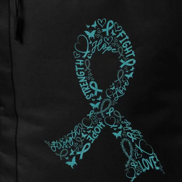 Ovarian Cancer Warrior Teal Ribbon Awareness Gift Daily Commute Backpack