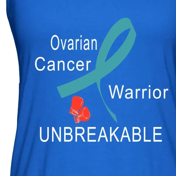 Ovarian Cancer Warrior Unbreakable Awareness Gift Ladies Essential Flowy Tank