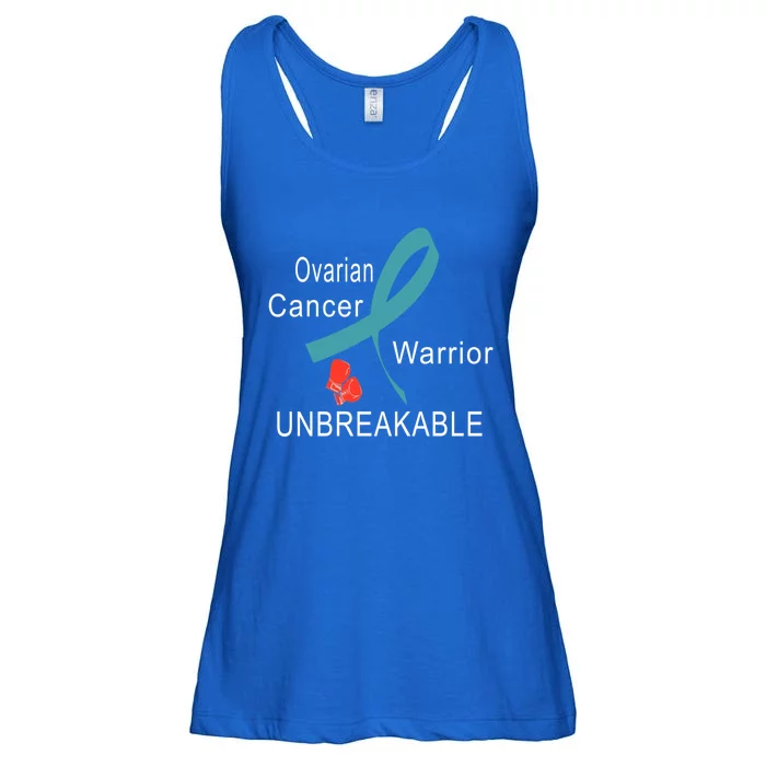 Ovarian Cancer Warrior Unbreakable Awareness Gift Ladies Essential Flowy Tank