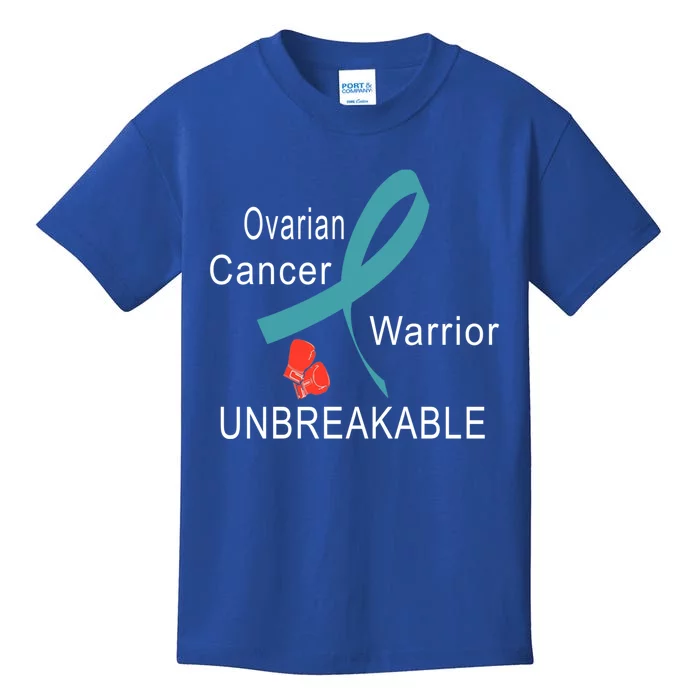 Ovarian Cancer Warrior Unbreakable Awareness Gift Kids T-Shirt