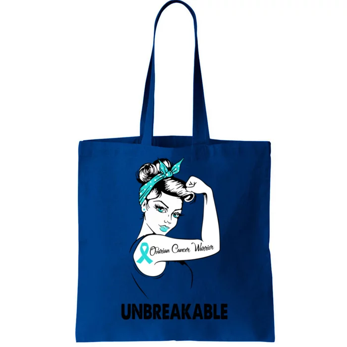 Ovarian Cancer Warrior Unbreakable Gift Awareness Cool Gift Tote Bag