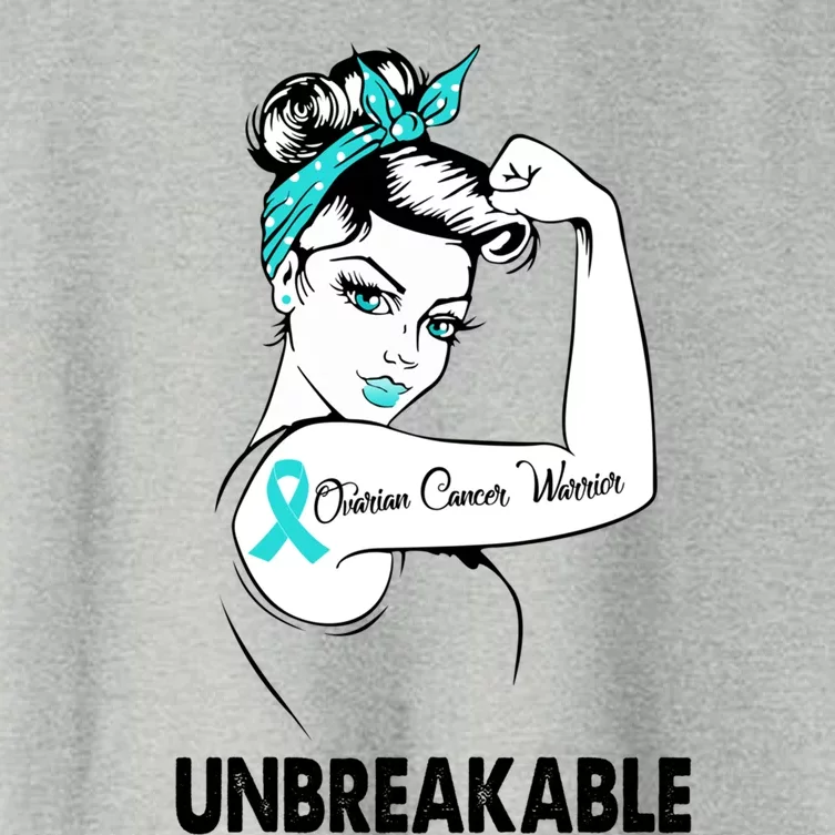 Ovarian Cancer Warrior Unbreakable Gift Awareness Cool Gift Women's Crop Top Tee