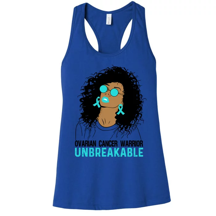 Ovarian Cancer Warrior Unbreakable Gift Women's Racerback Tank