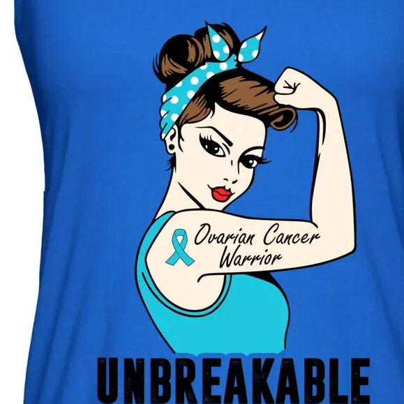 Ovarian Cancer Warrior Unbreakable Tee Perfect Strong Meaningful Gift Ladies Essential Flowy Tank