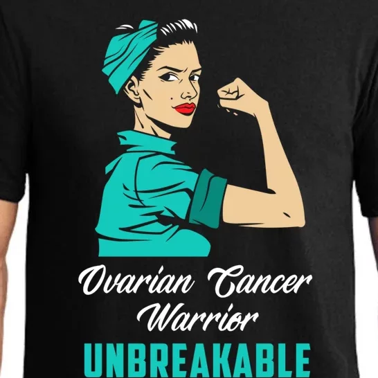 Ovarian Cancer Warrior Unbreakable Ovarian Cancer Awareness Funny Gift Pajama Set