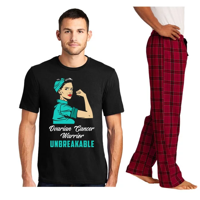 Ovarian Cancer Warrior Unbreakable Ovarian Cancer Awareness Funny Gift Pajama Set