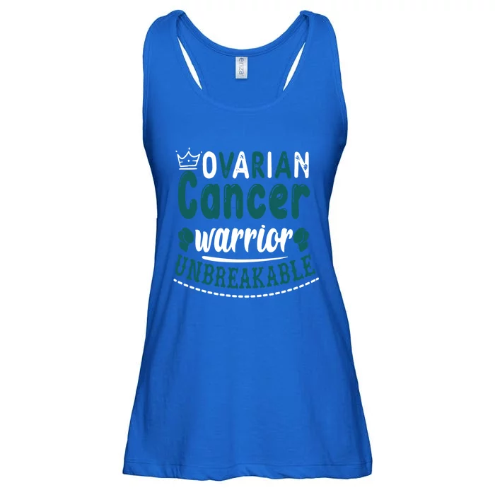 Ovarian Cancer Warrior Unbreakable Great Gift Ladies Essential Flowy Tank