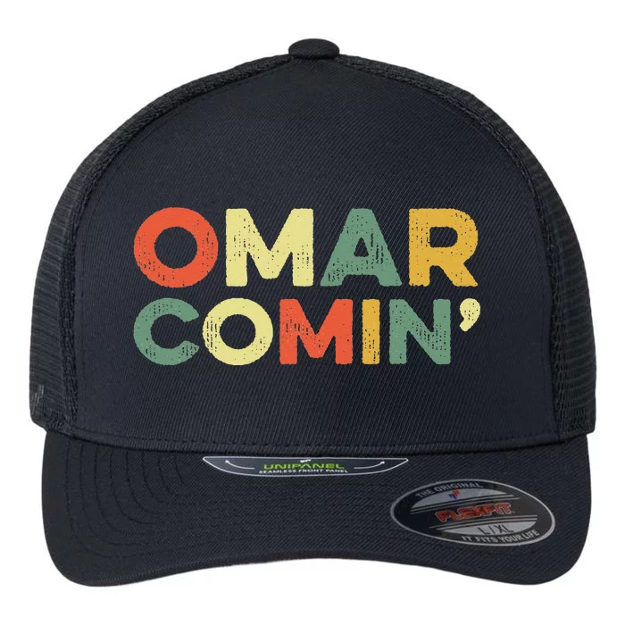 Omar Comin Wire Funny Meme Trending Popular Culture Slang Flexfit Unipanel Trucker Cap