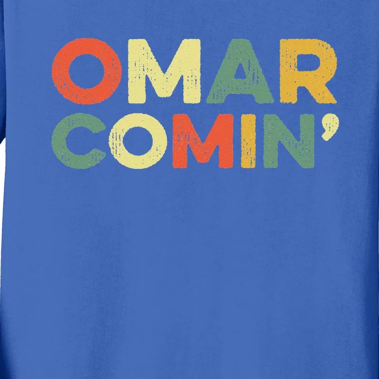 Omar Comin Wire Funny Meme Trending Popular Culture Slang Kids Long Sleeve Shirt