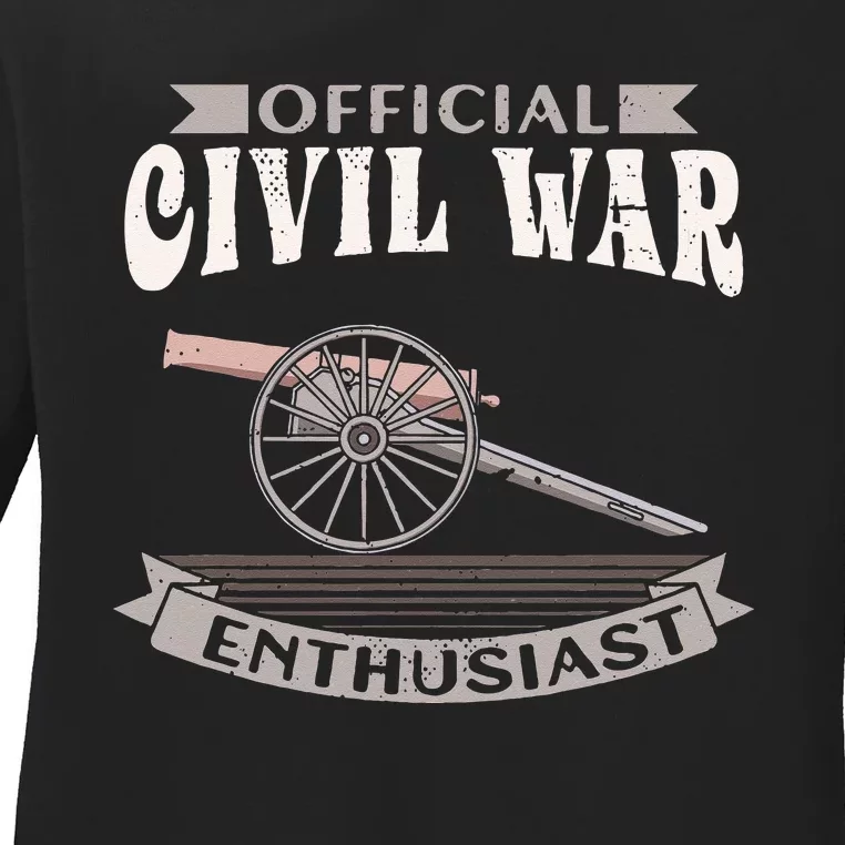 Official Civil War Enthusiast American Lover US Reenactor Ladies Long Sleeve Shirt