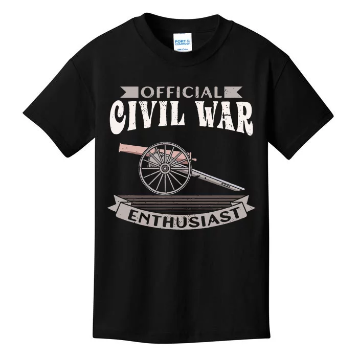 Official Civil War Enthusiast American Lover US Reenactor Kids T-Shirt