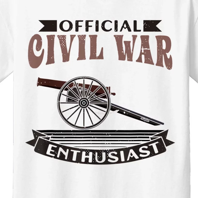 Official Civil War Enthusiast American Lover US Reenactor Kids T-Shirt