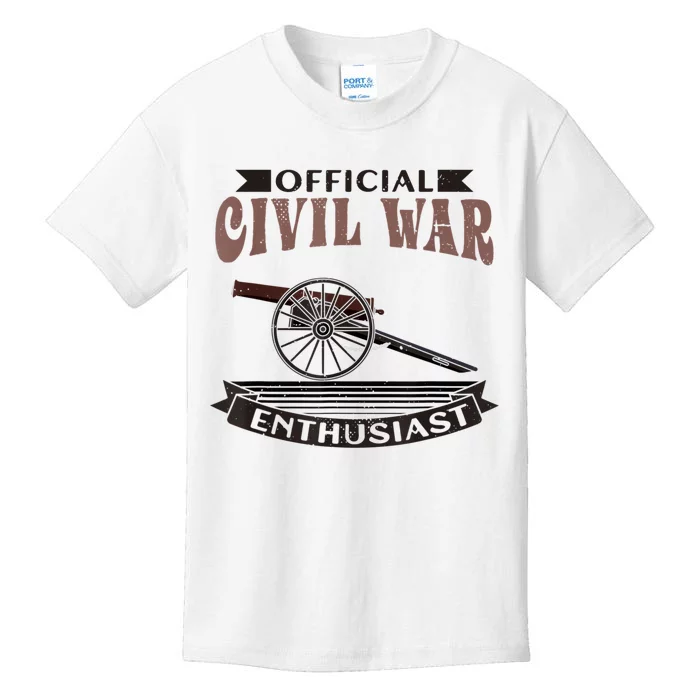 Official Civil War Enthusiast American Lover US Reenactor Kids T-Shirt