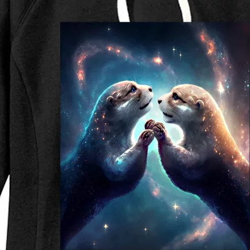 Otter Couple Wedding Anniversary Otter Cute Magical Gift Women's Fleece Hoodie