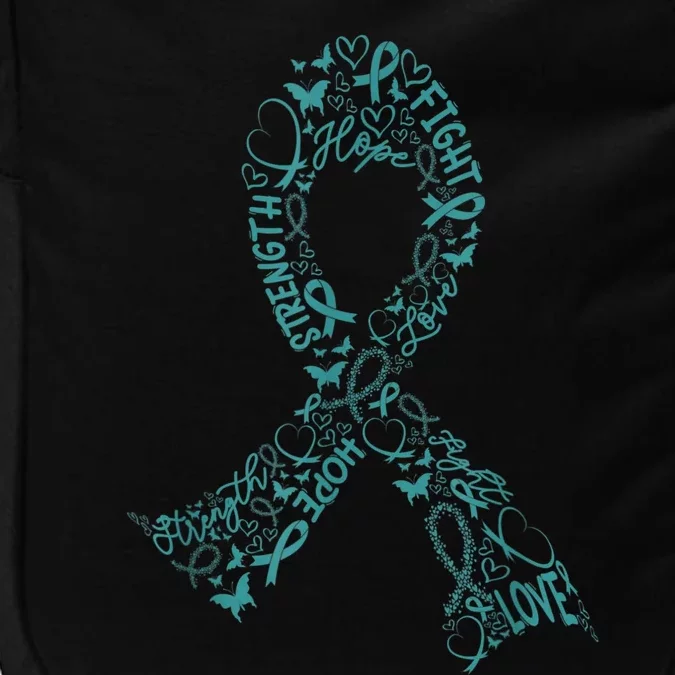 Ovarian Cancer Warrior Teal Ribbon Awareness Gift Impact Tech Backpack