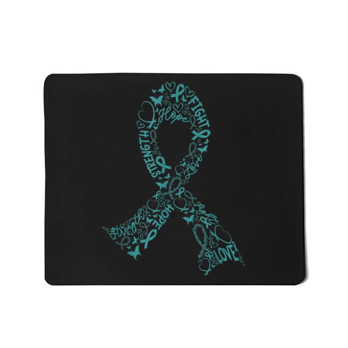 Ovarian Cancer Warrior Teal Ribbon Awareness Gift Mousepad