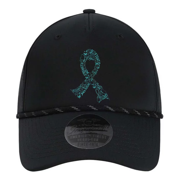 Ovarian Cancer Warrior Teal Ribbon Awareness Gift Performance The Dyno Cap