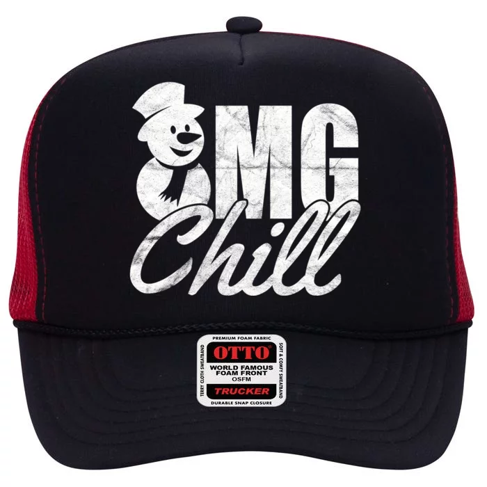 OMG Chill Winter Snowman High Crown Mesh Trucker Hat