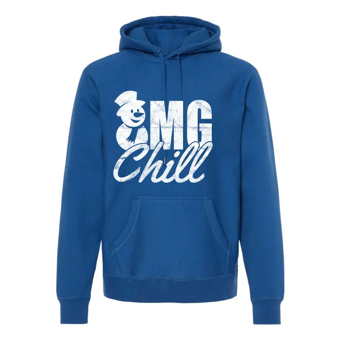 OMG Chill Winter Snowman Premium Hoodie