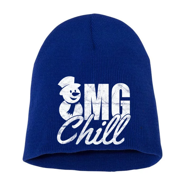 OMG Chill Winter Snowman Short Acrylic Beanie