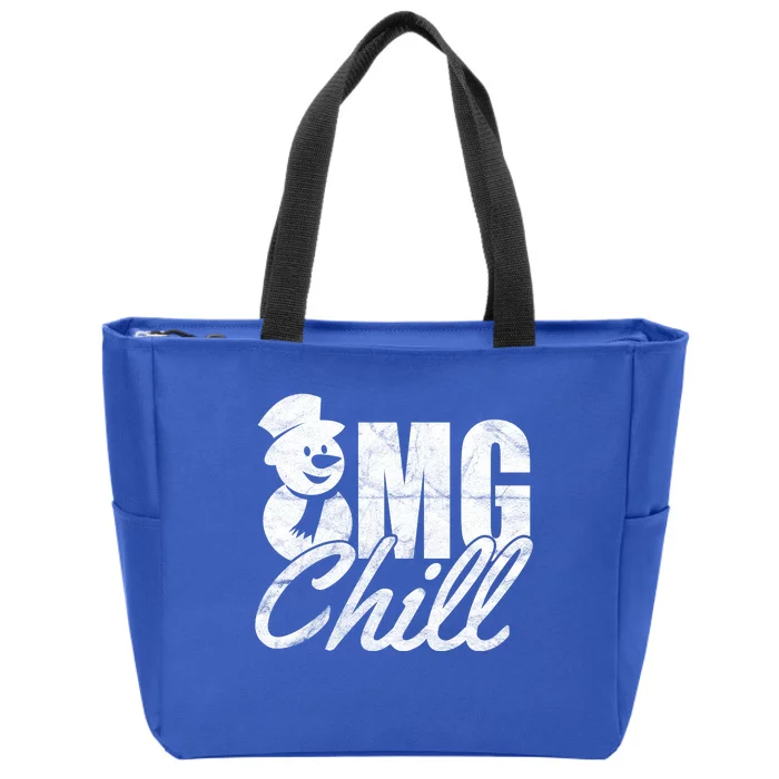 OMG Chill Winter Snowman Zip Tote Bag