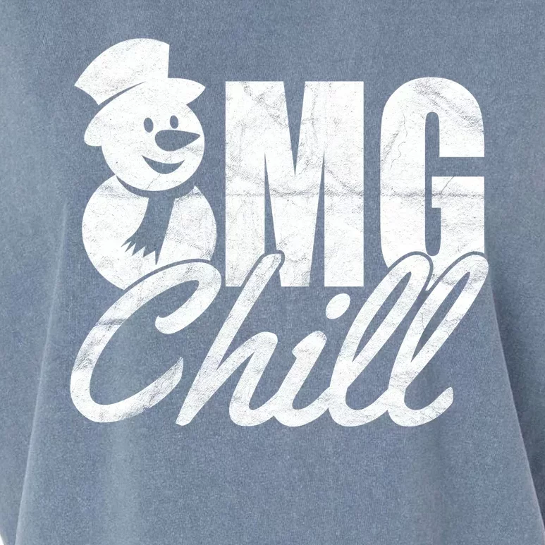 OMG Chill Winter Snowman Garment-Dyed Women's Muscle Tee