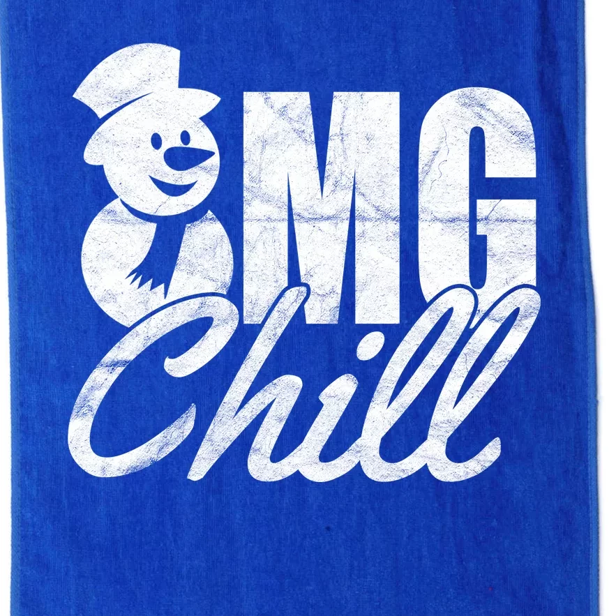 OMG Chill Winter Snowman Platinum Collection Golf Towel