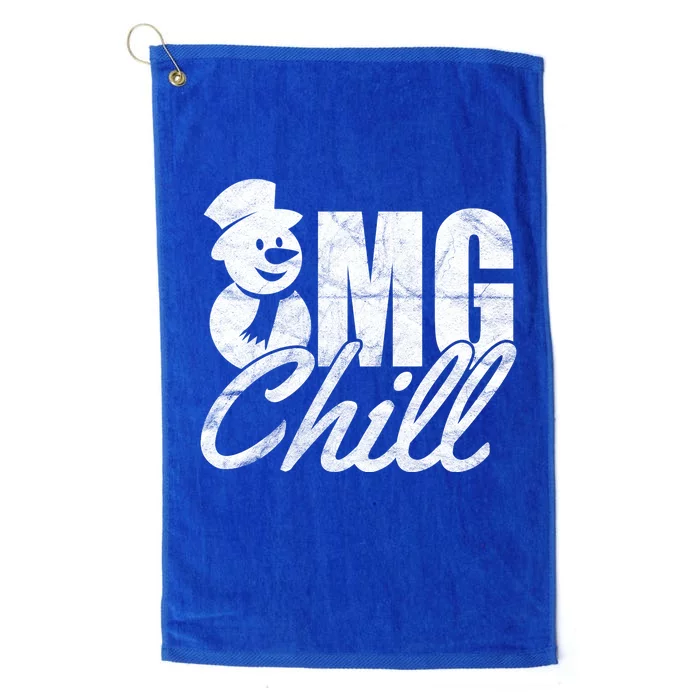 OMG Chill Winter Snowman Platinum Collection Golf Towel