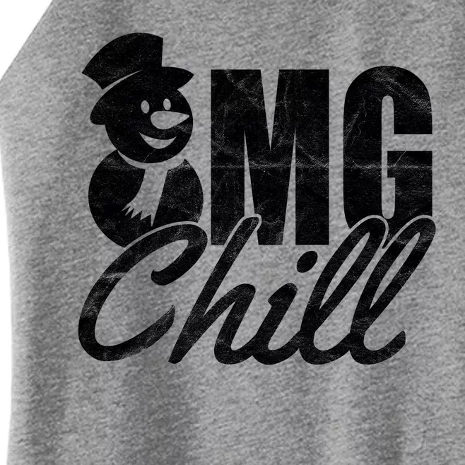 OMG Chill Winter Snowman Women’s Perfect Tri Rocker Tank