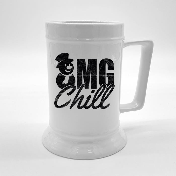 OMG Chill Winter Snowman Front & Back Beer Stein