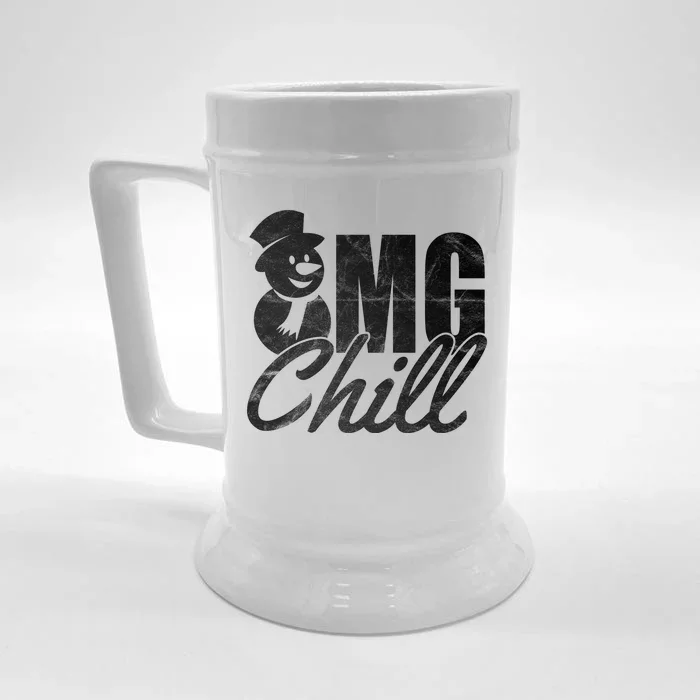 OMG Chill Winter Snowman Front & Back Beer Stein