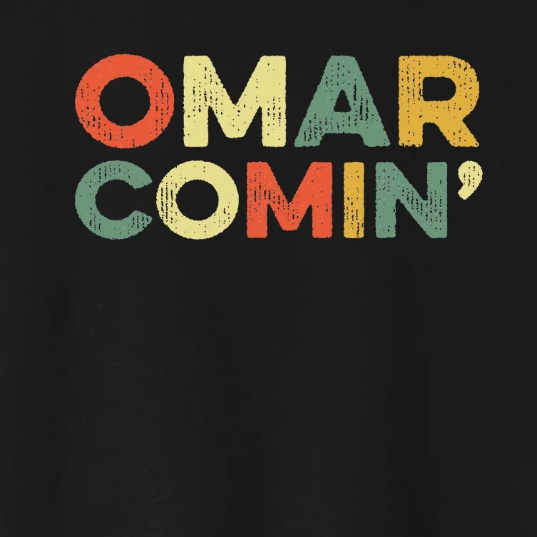 Omar Comin Wire Funny Meme Trending Popular Culture Slang Women's Crop Top Tee