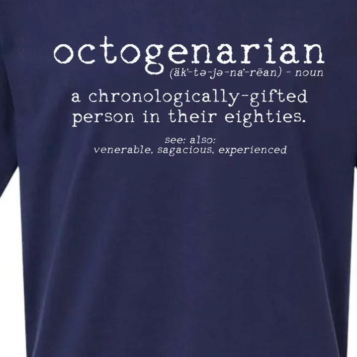 Octogenarian Definition 80 Years Old 80th Birthday Gift Sueded Cloud Jersey T-Shirt