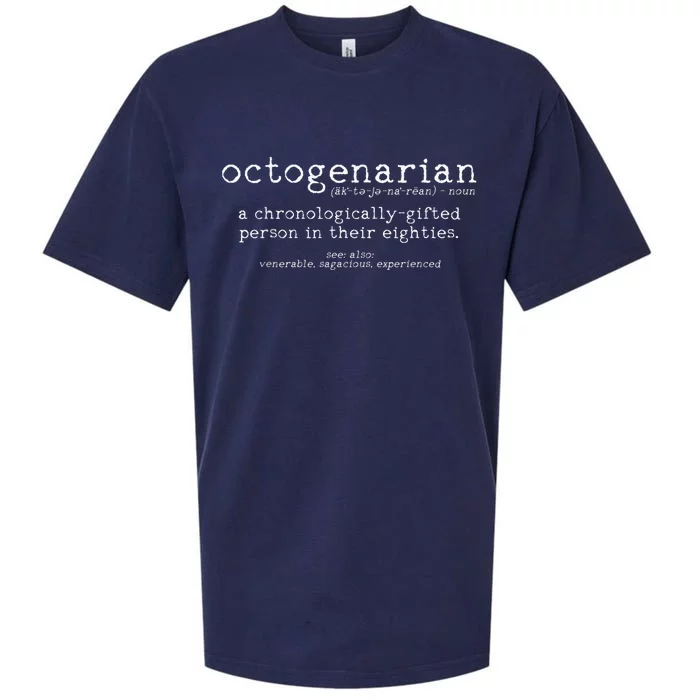 Octogenarian Definition 80 Years Old 80th Birthday Gift Sueded Cloud Jersey T-Shirt