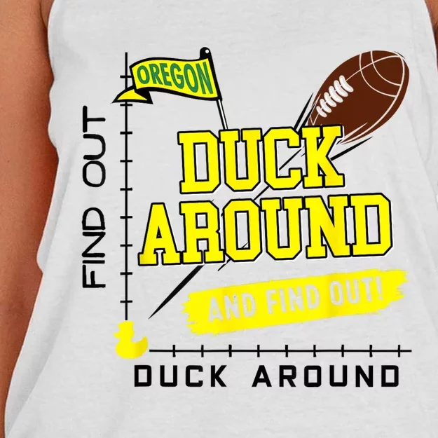 Oregon Duck Around And Find Out Women's Knotted Racerback Tank