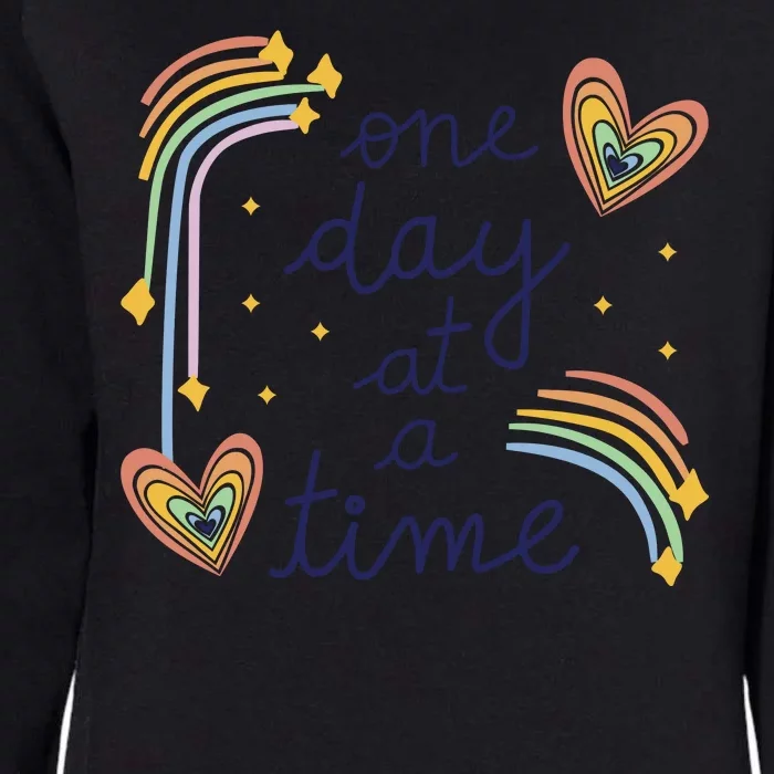 One Day At A Time Rainbow Womens California Wash Sweatshirt