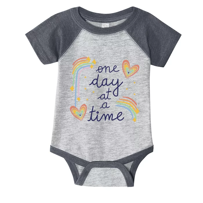 One Day At A Time Rainbow Infant Baby Jersey Bodysuit