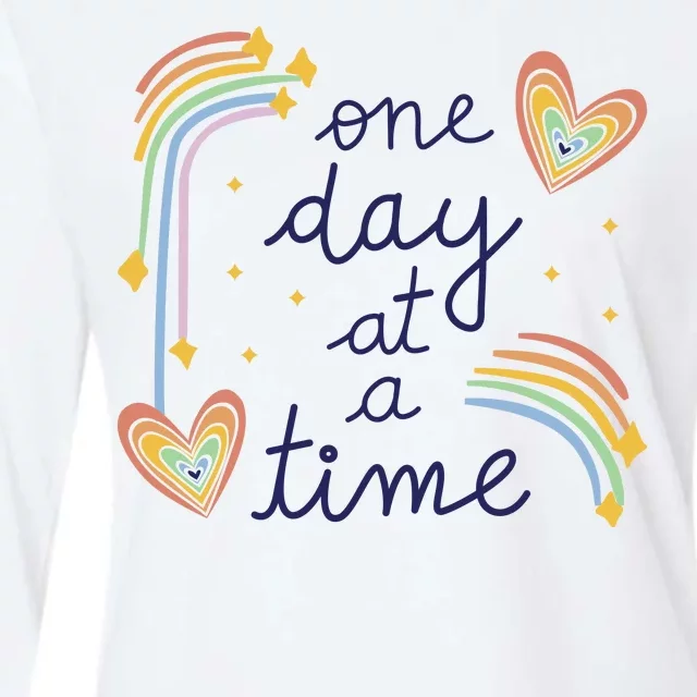 One Day At A Time Rainbow Womens Cotton Relaxed Long Sleeve T-Shirt