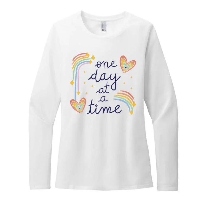 One Day At A Time Rainbow Womens CVC Long Sleeve Shirt