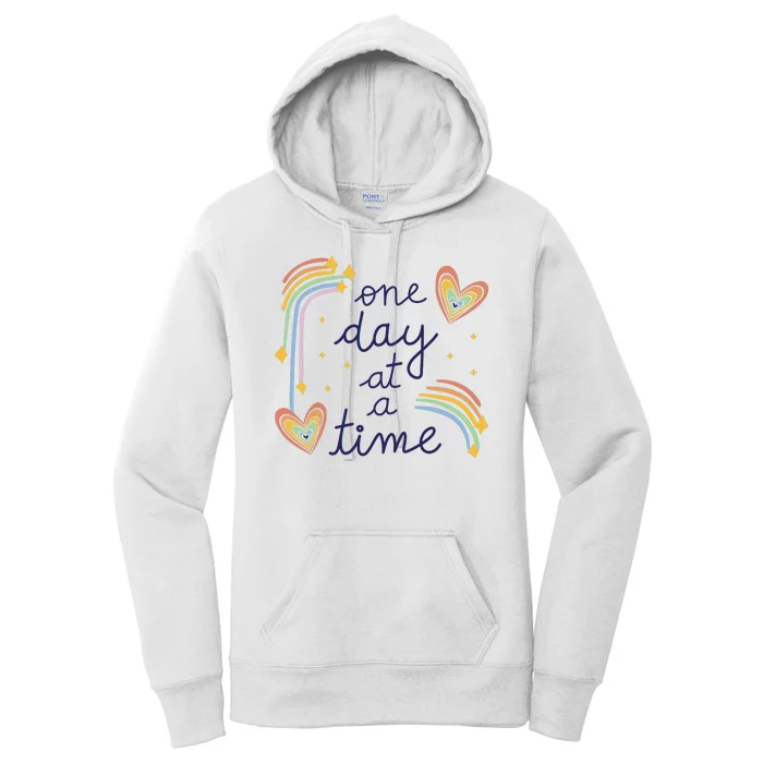 One Day At A Time Rainbow Women's Pullover Hoodie