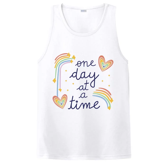 One Day At A Time Rainbow Performance Tank