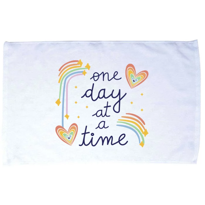 One Day At A Time Rainbow Microfiber Hand Towel